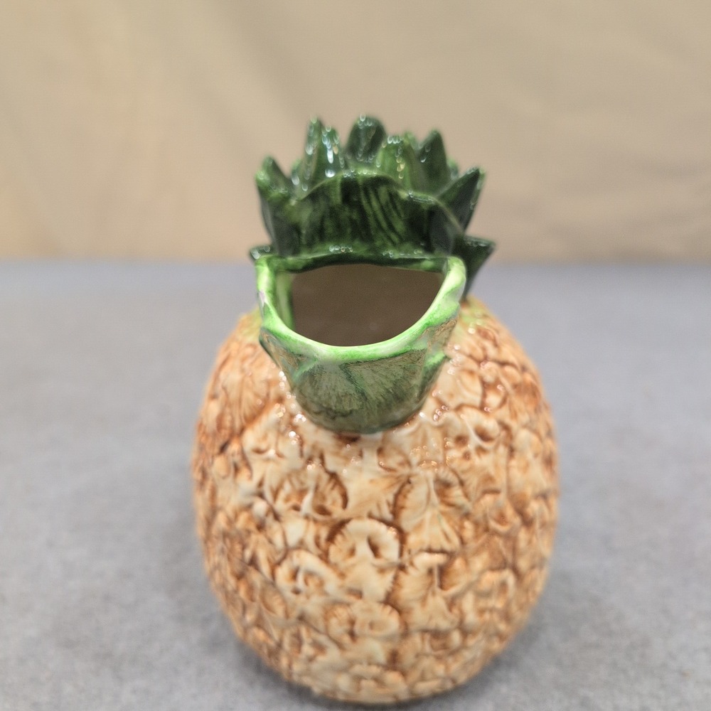 The Haldon Group 1986 Ceramic Pineapple Pitcher Creamer Yellow Green Vintage - Picture 2 of 8
